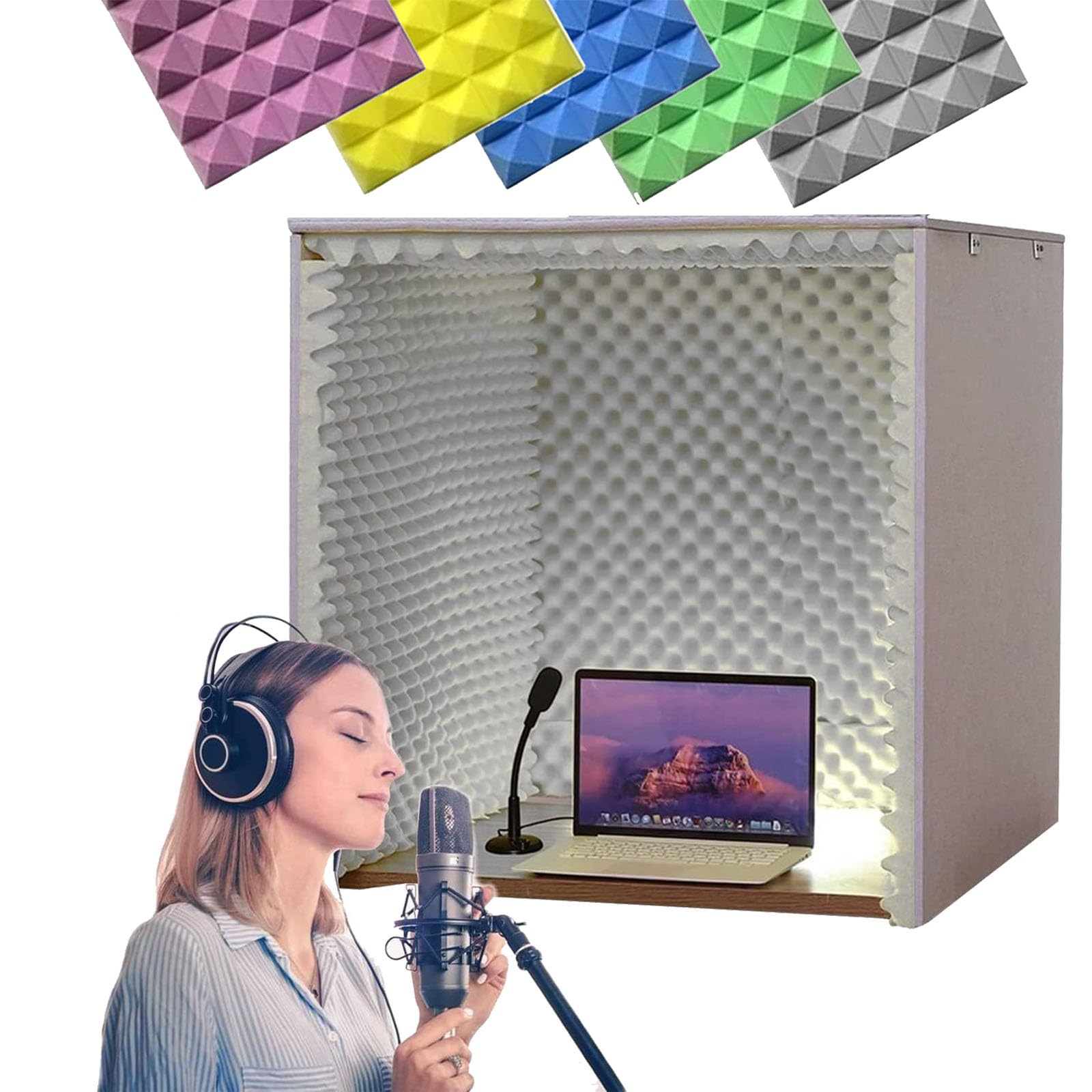Amazon | 防音ボックス 60x60x60cm 防音ブース 1人用簡易防音室 マイク